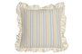 DKD Home Decor Cojín de Algodón 45x45 con Volantes y Rayas Multicolor