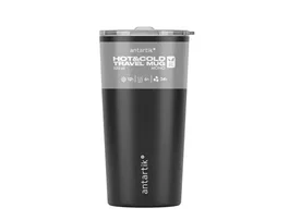 Antartik Vaso térmico Mono con tapa hermética, acero inoxidable, negro, 520 ml