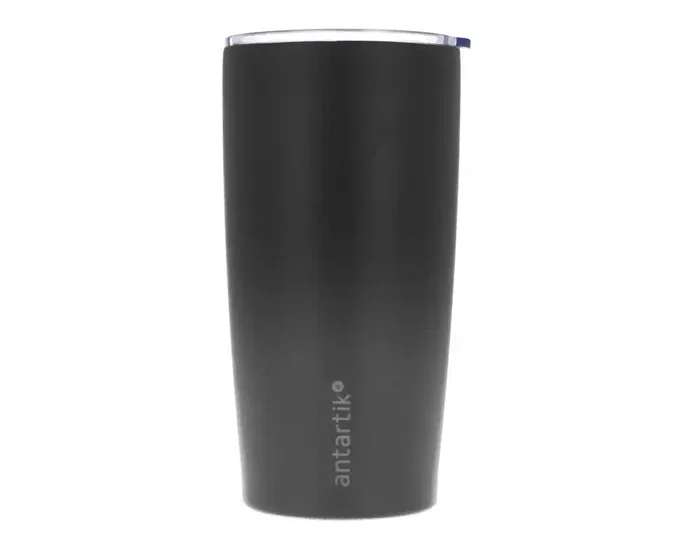 Antartik Vaso térmico Mono con tapa hermética, acero inoxidable, negro, 520 ml