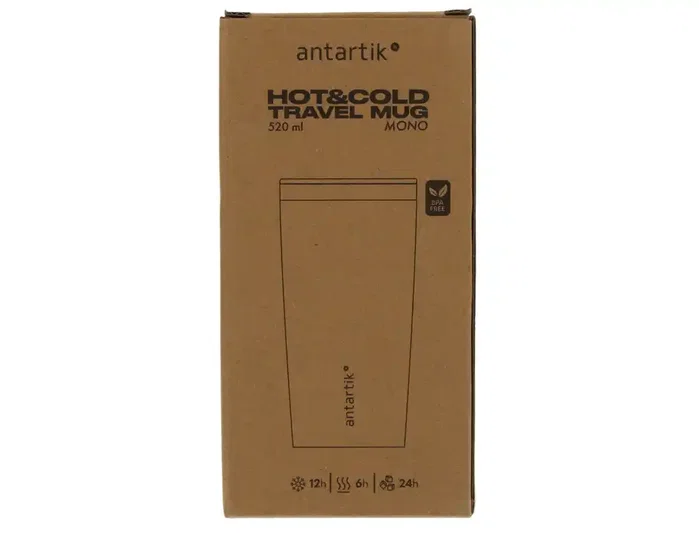 Antartik Vaso térmico Mono con tapa hermética, acero inoxidable, negro, 520 ml