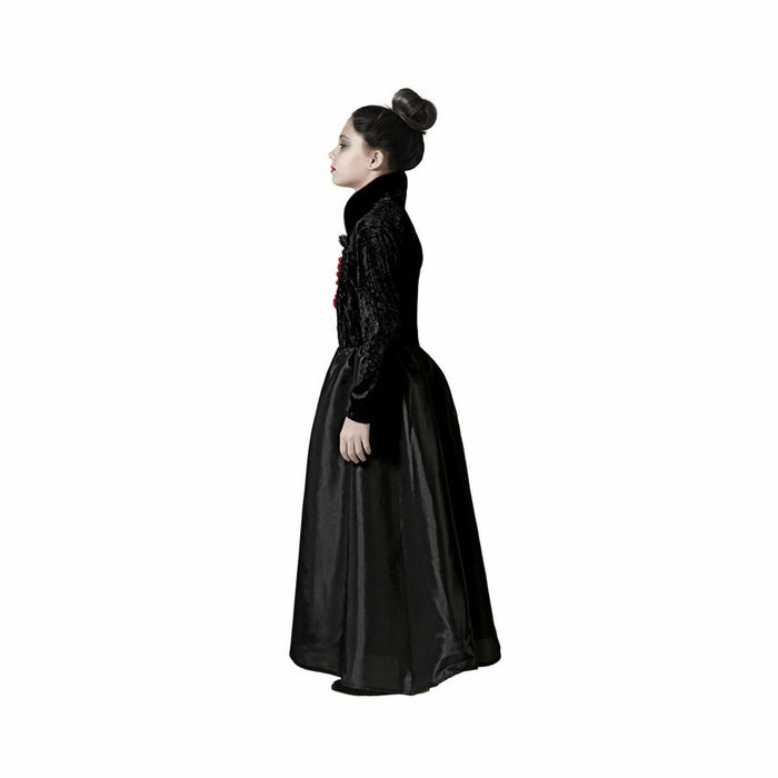 Atosa Disfraz de Vampiresa Elegante Negra para Niña con Cuello Alto, 5-6 años