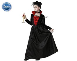 atosa Disfraz de Vampiresa Elegante Negra para Niña con Cuello Alto
