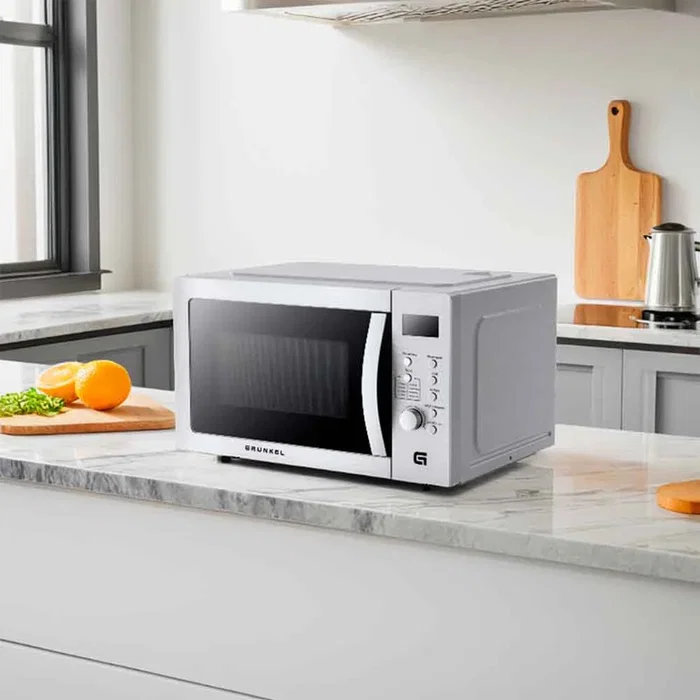 Grunkel Microondas MW-28AIRFRYER 4 en 1 con Grill, Convección y Air Fryer, 28L, Plateado