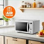 Grunkel Microondas MW-28AIRFRYER 4 en 1 con Grill, Convección y Air Fryer, 28L, Plateado