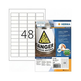 HERMA 9536 Etiquetas Adhesivas A4 Blancas 45,7x21,2mm