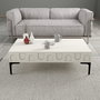 Hanah Home Lyon 3 Mueble de Salón Completo con Mueble TV, Estante y Mesa de Centro, Crema y Negro