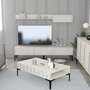 Hanah Home Lyon 3 Mueble de Salón Completo con Mueble TV, Estante y Mesa de Centro, Crema y Negro