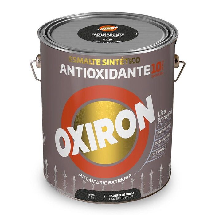 Oxiron Esmalte sintético metálico antioxidante negro liso efecto forja 4 l Oxiron Esmalte sintético metálico antioxidante negro liso efecto forja 4 l