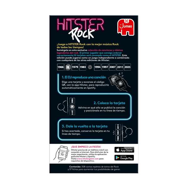Diset - Juego Hitster Rock con más de 300 Grandes Éxitos en 6 Idiomas (Alemán, Inglés, Español, Francés, Italiano, Portugués) - Juego de Cartas Musical y Aplicación Gratuita Diset - Juego Hitster Rock con más de 300 Grandes Éxitos en 6 Idiomas (Alemán, Inglés, Español, Francés, Italiano, Portugués) - Juego de Cartas Musical y Aplicación Gratuita