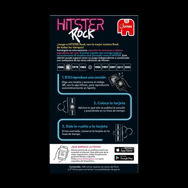 Diset - Juego Hitster Rock con más de 300 Grandes Éxitos en 6 Idiomas (Alemán, Inglés, Español, Francés, Italiano, Portugués) - Juego de Cartas Musical y Aplicación Gratuita Diset - Juego Hitster Rock con más de 300 Grandes Éxitos en 6 Idiomas (Alemán, Inglés, Español, Francés, Italiano, Portugués) - Juego de Cartas Musical y Aplicación Gratuita
