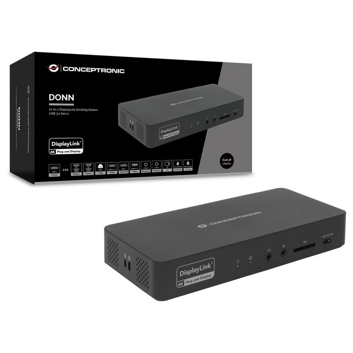 Conceptronic DONN31B Docking Station 17 en 1 USB-C Conceptronic DONN31B Docking Station 17 en 1 USB-C