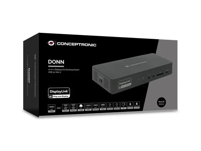 Conceptronic DONN31B Docking Station 17 en 1 USB-C Conceptronic DONN31B Docking Station 17 en 1 USB-C