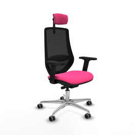 PIQUERAS Y CRESPO Silla de oficina Mardos Rosa y Negro con mecanismo Sincro/Traslack