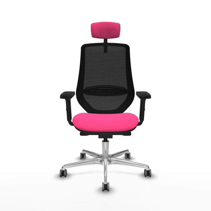 PIQUERAS Y CRESPO Silla de oficina Mardos Rosa y Negro con mecanismo Sincro/Traslack