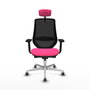PIQUERAS Y CRESPO Silla de oficina Mardos Rosa y Negro con mecanismo Sincro/Traslack
