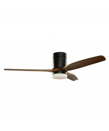 Grunkel Ventilador de Techo con Luz LED Madera Oscura 132 cm 6 Velocidades DC, Control Remoto, Reversa, Modo Brisa y Temporizador 8 Horas