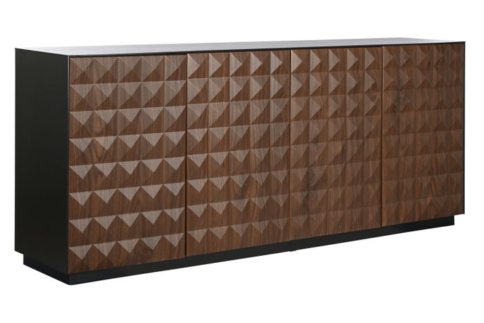 DKD Home Decor Buffet Rombos Marrón y Negro