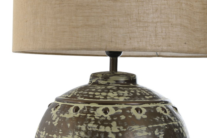 DKD Home Decor Lámpara de Sobremesa Aluminio Patinado Cobre y Beige DKD Home Decor Lámpara de Sobremesa Aluminio Patinado Cobre y Beige