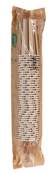 Algon Set de 40 Vasos de Cartón para Café, 220 cc, Diámetro 7 cm, Altura 9.5 cm (16 Unidades)