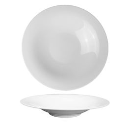 Royal Porcelain Beaulieu Plato Hondo 23 cm, Vajilla Alta Blanca, Plato Sopa (Set de 6)