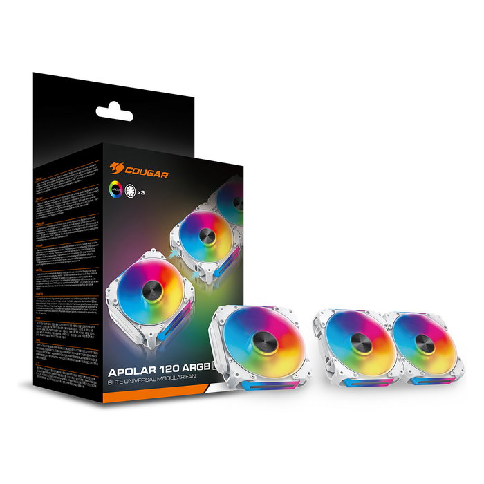 Cougar Apolar 120 ARGB 120mm Ventilador Blanco, Pack de 3