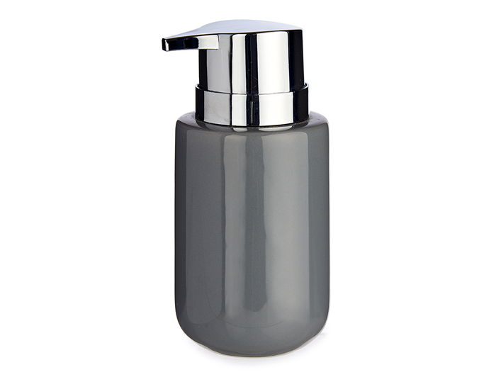 Berilo Dosificador Jabón Cerámica Gris Plata Ancho 7 cm Alto 14.5 cm Largo 8.5 cm Capacidad 350 ml (Set de 12)