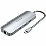 Vention Docking Station TOLHB con HDMI 4K, 3xUSB, USB-C PD, RJ45 y Lector de Tarjetas, Plata