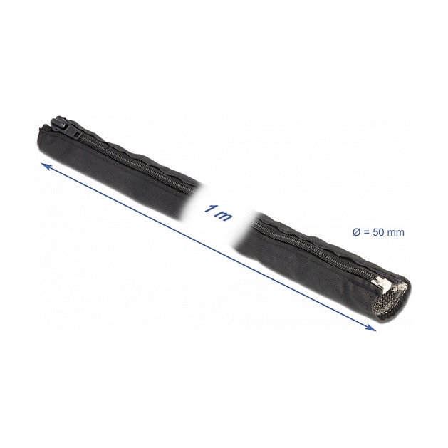 DeLOCK Funda trenzada de protección EMI con cremallera 1 m x 50 mm Negro