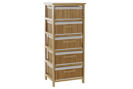 DKD Home Decor Cajonera Bambú Natural 5 Cajones 32 x 98 x 42 cm