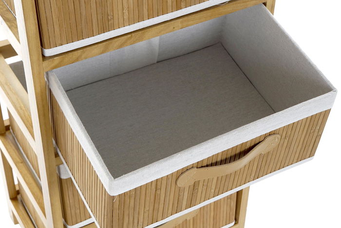 DKD Home Decor Cajonera Bambú Natural 5 Cajones 32 x 98 x 42 cm