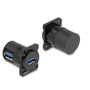 DeLOCK Módulo USB 5 Gbps Tipo-A hembra a hembra angular 90° 88067