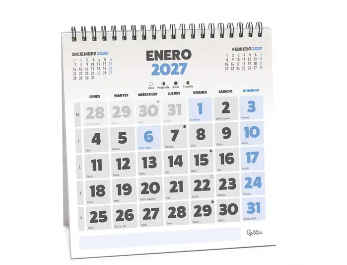Liderpapel Calendario de sobremesa espiral triangular serie clásico 2027