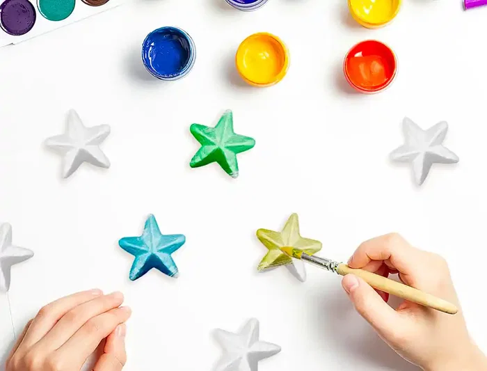 Liderpapel Figura Estrella Manualidades Espuma Blanca 4 cm Bolsa 6 Unidades