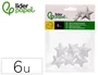 Liderpapel Figura Estrella Manualidades Espuma Blanca 4 cm Bolsa 6 Unidades
