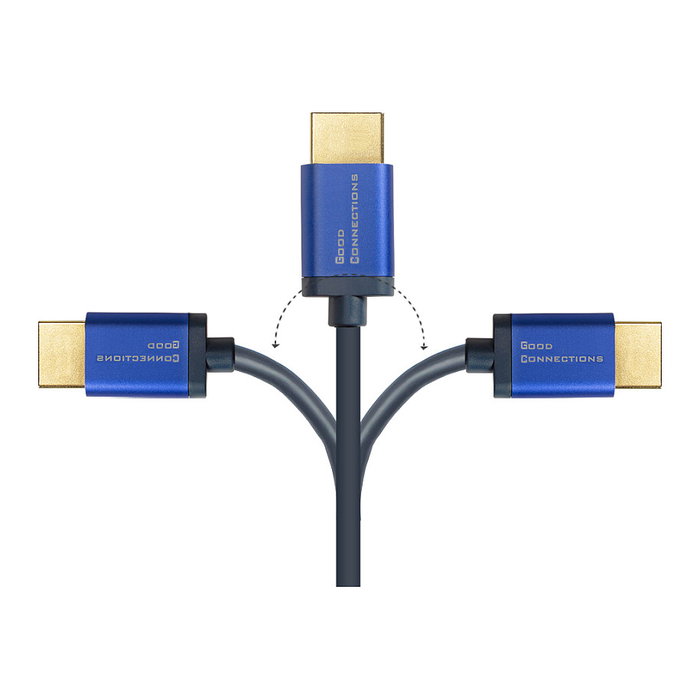 GoodConnections HDMI 2.1 Kabel SmartFLEX 2m - Cable HDMI Azul de Alta Velocidad para 4K 120Hz, 8K, eARC, HDR, PS5, Xbox, TV