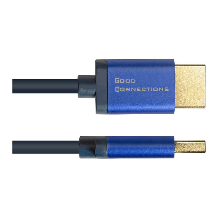 GoodConnections HDMI 2.1 Kabel SmartFLEX 2m - Cable HDMI Azul de Alta Velocidad para 4K 120Hz, 8K, eARC, HDR, PS5, Xbox, TV