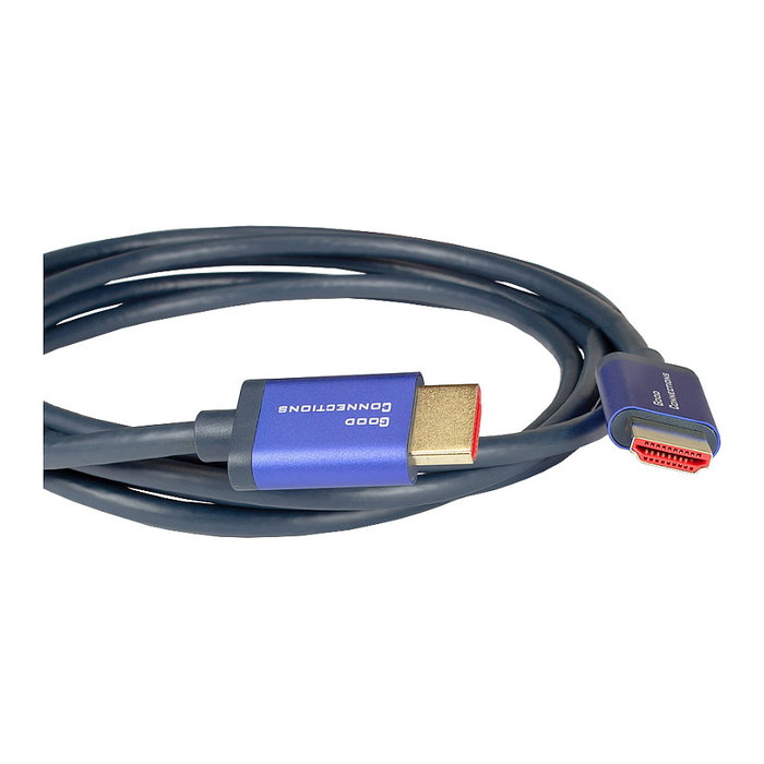 GoodConnections HDMI 2.1 Kabel SmartFLEX 2m - Cable HDMI Azul de Alta Velocidad para 4K 120Hz, 8K, eARC, HDR, PS5, Xbox, TV