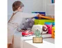 Wondee Lámpara de Noche Personalizable con Forma de Dinosaurio para Bebés - Luz Nocturna Infantil con Kit de Letras, Alimentación por USB-C y Pilas, Madera Sostenible