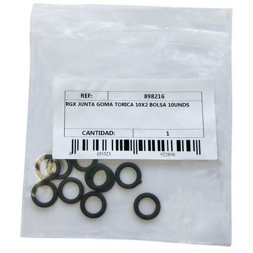 Riegolux Junta Goma Torica 10X2 Bolsa 10Unds