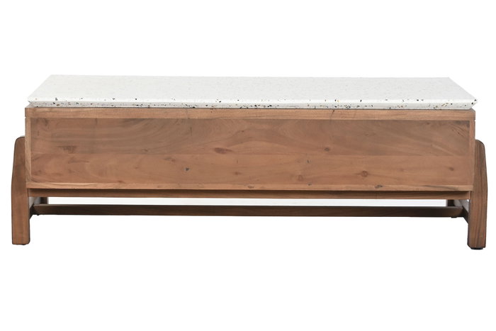 DKD Home Decor Mesa de Centro de Acacia y Terrazo
