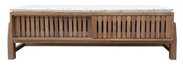 DKD Home Decor Mesa de Centro de Acacia y Terrazo