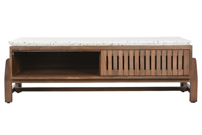 DKD Home Decor Mesa de Centro de Acacia y Terrazo