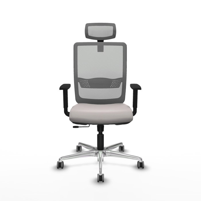 PIQUERAS Y CRESPO Silla de oficina Haches con mecanismo Sincro/Traslack Blanco y Gris PIQUERAS Y CRESPO Silla de oficina Haches con mecanismo Sincro/Traslack Blanco y Gris