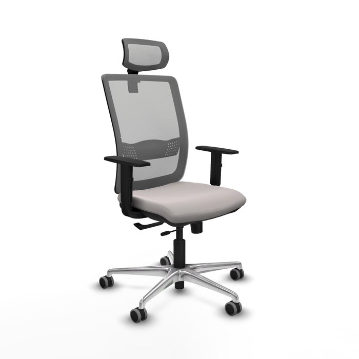PIQUERAS Y CRESPO Silla de oficina Haches con mecanismo Sincro/Traslack Blanco y Gris PIQUERAS Y CRESPO Silla de oficina Haches con mecanismo Sincro/Traslack Blanco y Gris