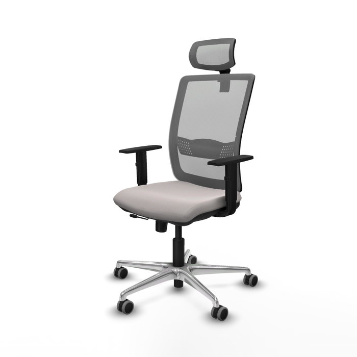 PIQUERAS Y CRESPO Silla de oficina Haches con mecanismo Sincro/Traslack Blanco y Gris PIQUERAS Y CRESPO Silla de oficina Haches con mecanismo Sincro/Traslack Blanco y Gris