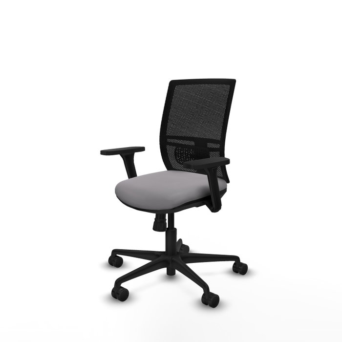 PIQUERAS Y CRESPO Silla de oficina Yunquera con mecanismo Sincro, Gris y Negro