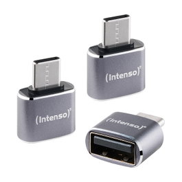 Intenso Pack de 3 Adaptadores USB-A a USB-C C480C Antracita