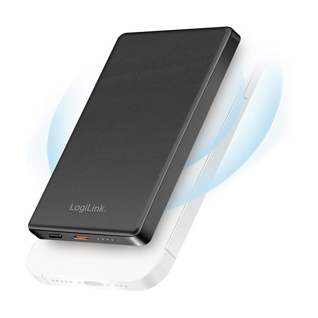 LogiLink Magnetic Power Bank 5.000 mAh USB-C PD 20 W negro LogiLink Magnetic Power Bank 5.000 mAh USB-C PD 20 W negro