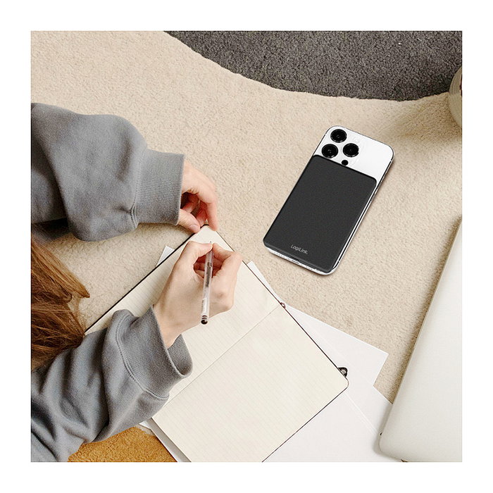 LogiLink Magnetic Power Bank 5.000 mAh USB-C PD 20 W negro LogiLink Magnetic Power Bank 5.000 mAh USB-C PD 20 W negro