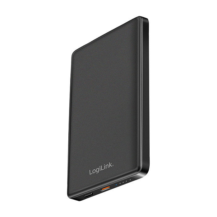 LogiLink Magnetic Power Bank 5.000 mAh USB-C PD 20 W negro LogiLink Magnetic Power Bank 5.000 mAh USB-C PD 20 W negro